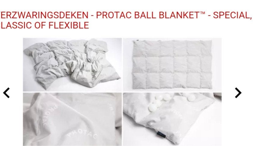 Protac Ball Blanket Classic verzwaringsdeken 140x200 cm, Ophalen, Overige merken, Jongetje of Meisje, Wit