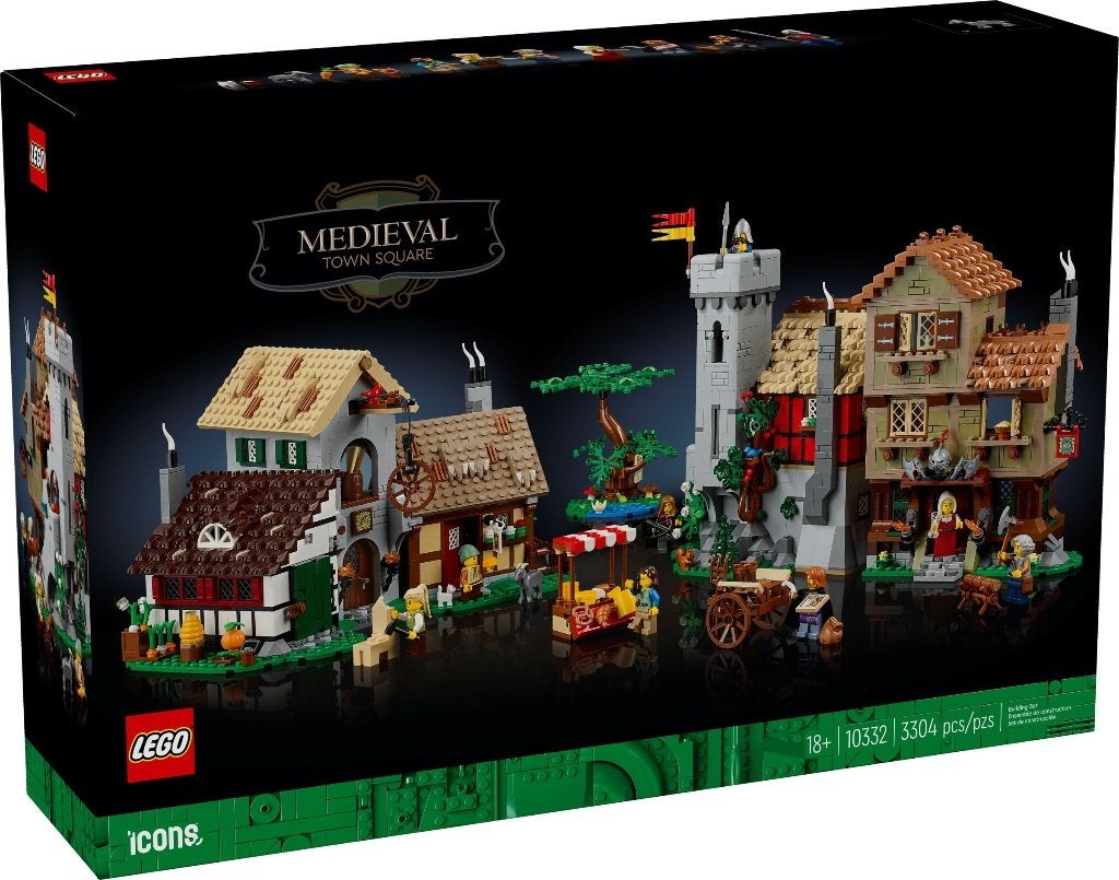 Te huur: Lego Middeleeuws Stadsplein 10332, Gebruikt, Overige thema's, Lego, Ophalen of Verzenden