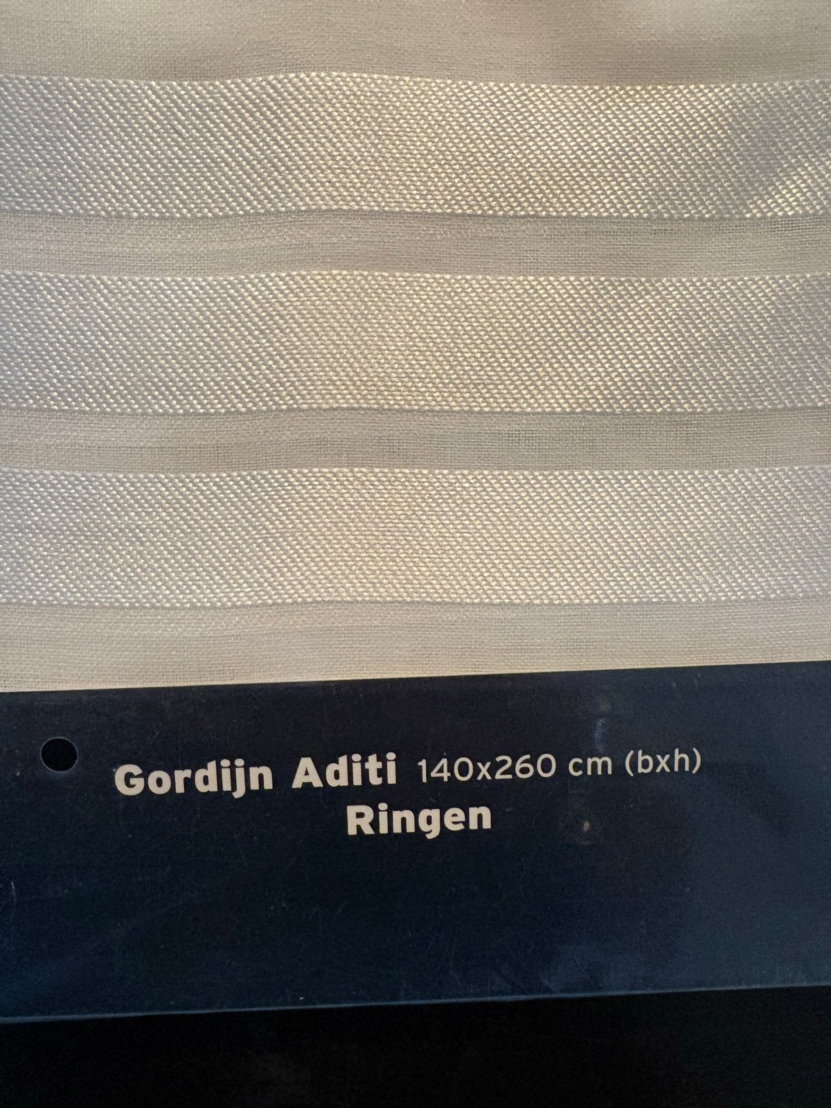 3x Gordijn Aditi 140x260 cm met ringen, nieuw in verpakking, Ophalen, Met ringen, Overige merken, Wit