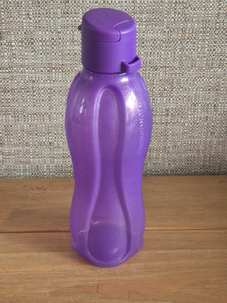 Tupperware Ecofles 500ML Paars met glitters NIEUW, Nieuw, Ophalen of Verzenden, Drinkfles, Met tuit/dop