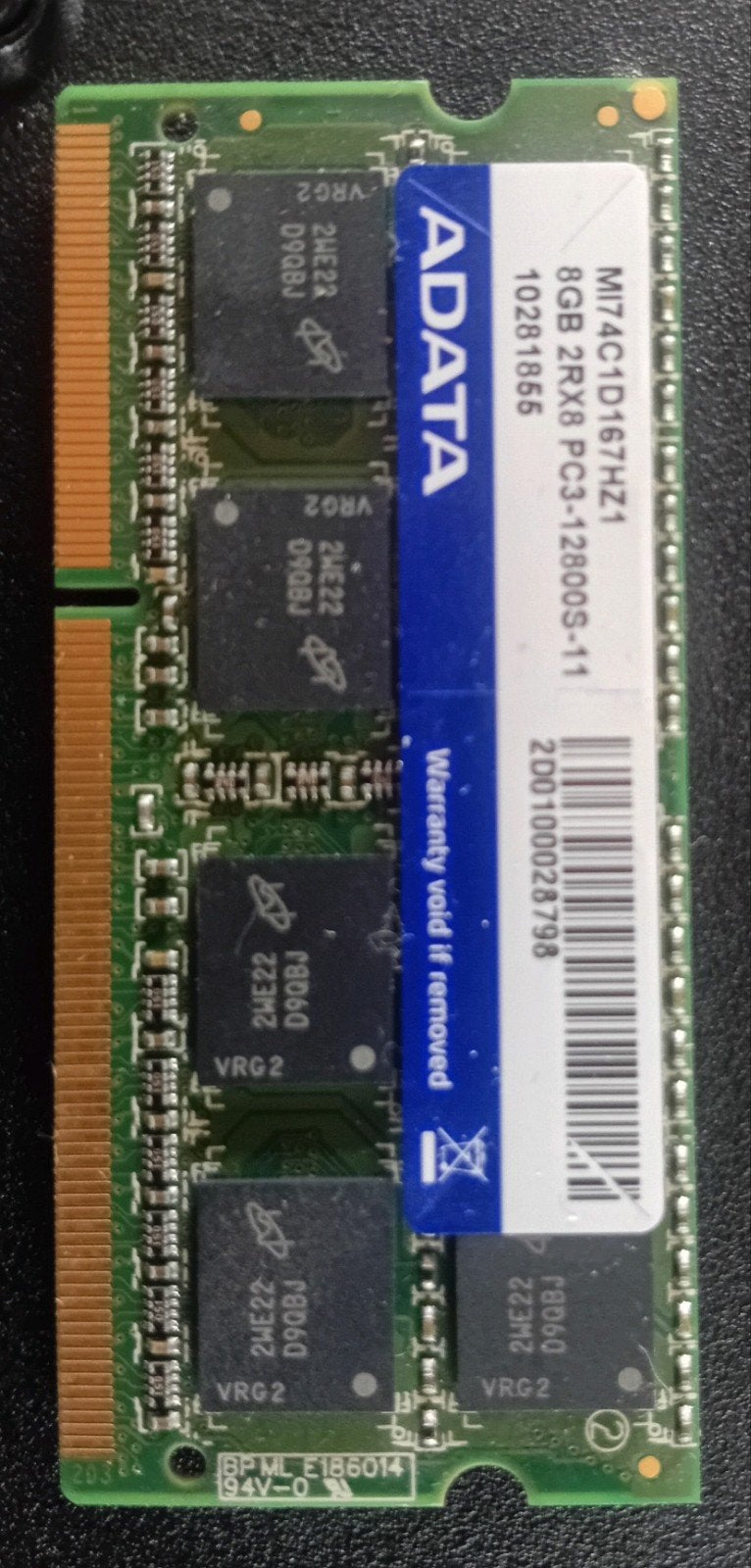 ADATA 8GB DDR3 RAM geheugenkaart, Computers en Software, RAM geheugen, Ophalen, Gebruikt, 8 GB, DDR3
