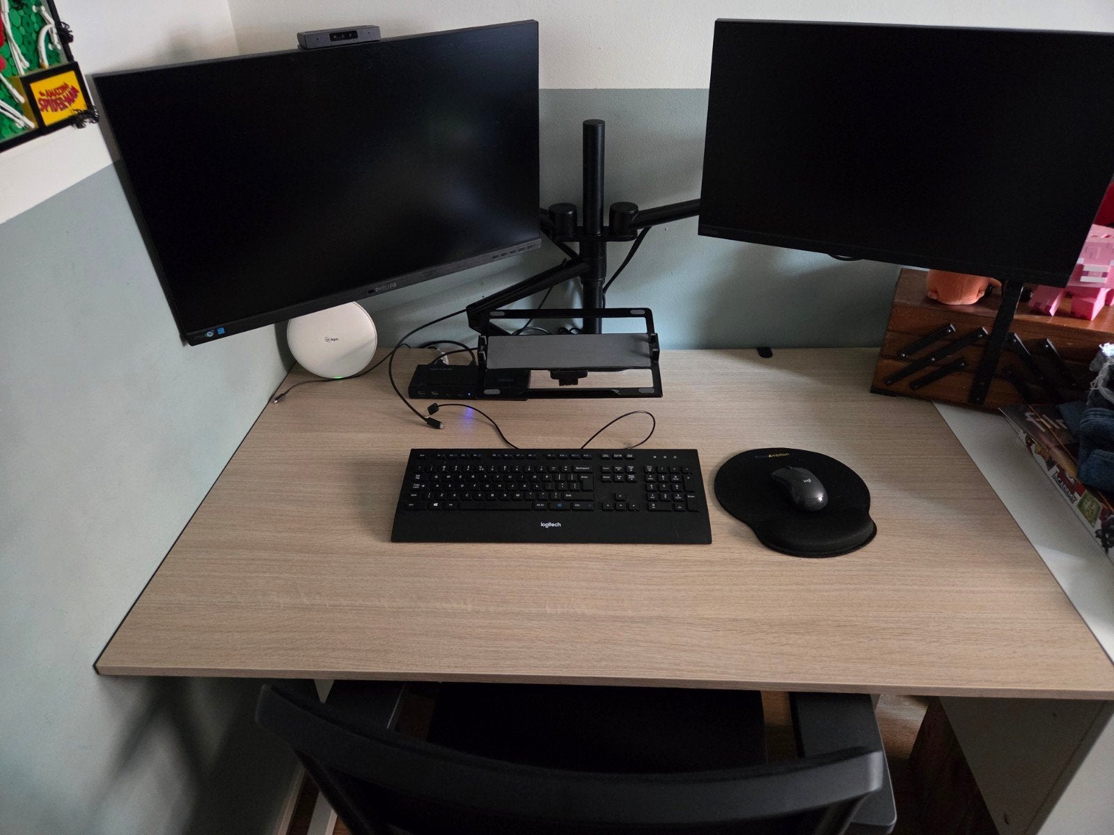 Complete Workstation, Gebruikt, 120 cm, Hout, Overige merken
