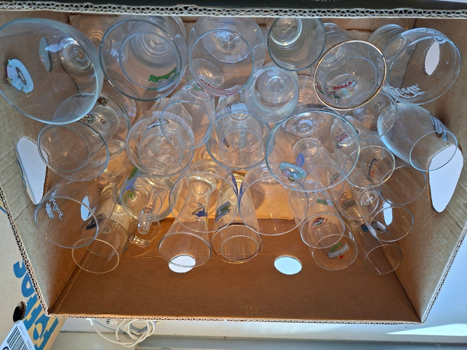 Grote collectie diverse bierglazen en frisdrankglazen, Antiek en Kunst, Ophalen of Verzenden