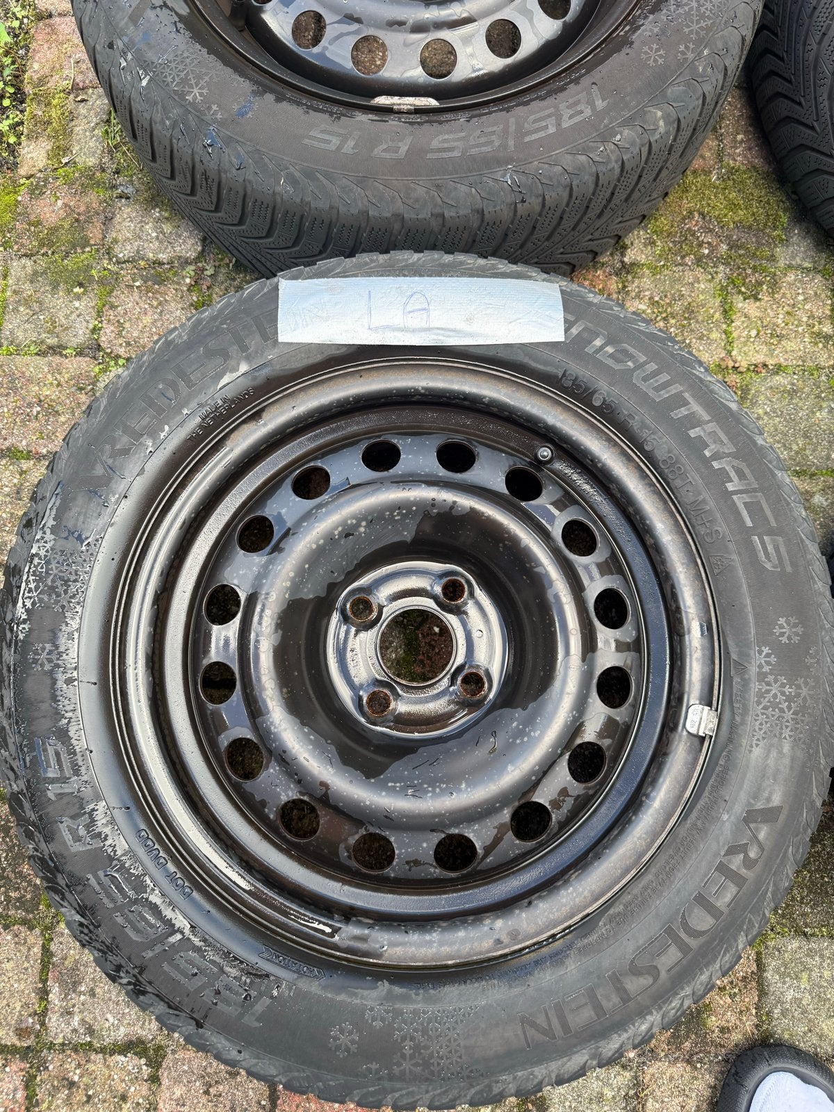 Vredestein Snowtrac 5 Winterbanden op stalen velg 185/55 R15, Ophalen, Gebruikt, 15 inch, Banden en Velgen
