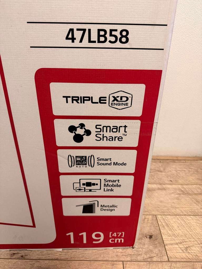 LG 47LB58 Smart TV - 119 cm (47 inch) Full HD LED TV, Ophalen, Overige materialen, 30 cm of meer, 50 tot 150 cm