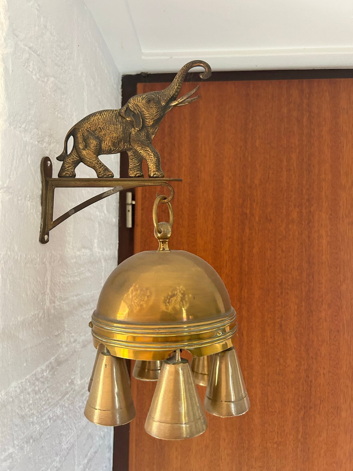 Vintage Messing Olifant Deurbel met Bellen, Antiek en Kunst, Ophalen, Koper