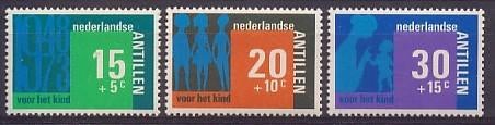 Nederlandse Antillen 481/3 postfris Kinderpostzegels 1973, Postzegels en Munten, Ophalen of Verzenden, Postfris