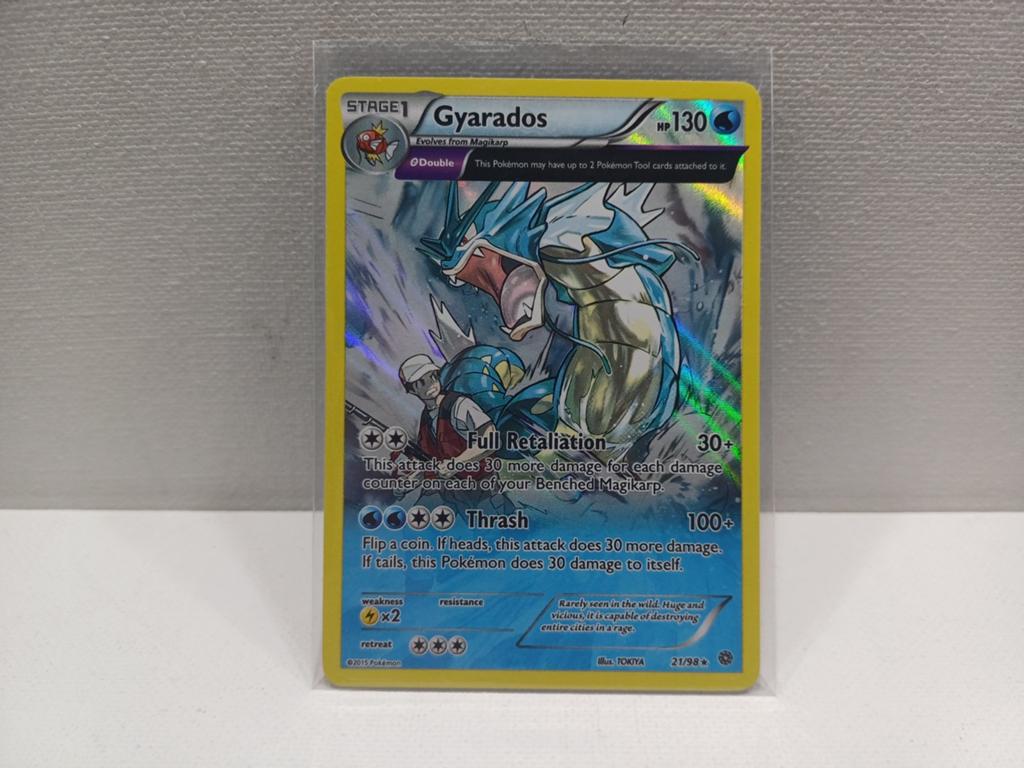 Pokemon Gyarados 21/98 XY Ancient Origins Reverse Holo Rare, Ophalen of Verzenden, Gebruikt, Losse kaart