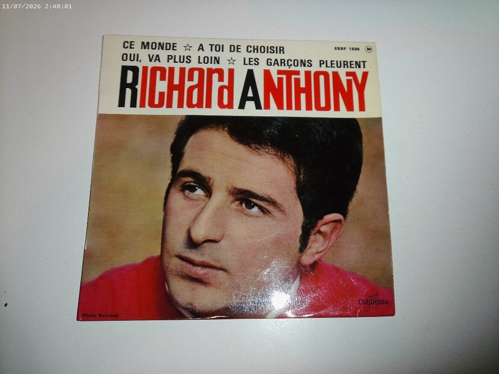 Ep Richard Anthony - Ce Monde, Gebruikt, 7 inch, Pop, EP