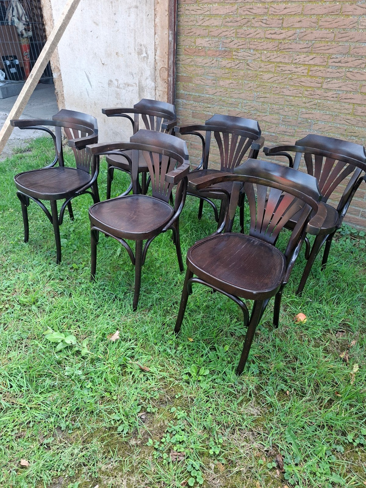 cafe stoelen thonetstijl bistrostoelen, 5 krukken of meer, Ophalen, Zo goed als nieuw, 60 tot 90 cm