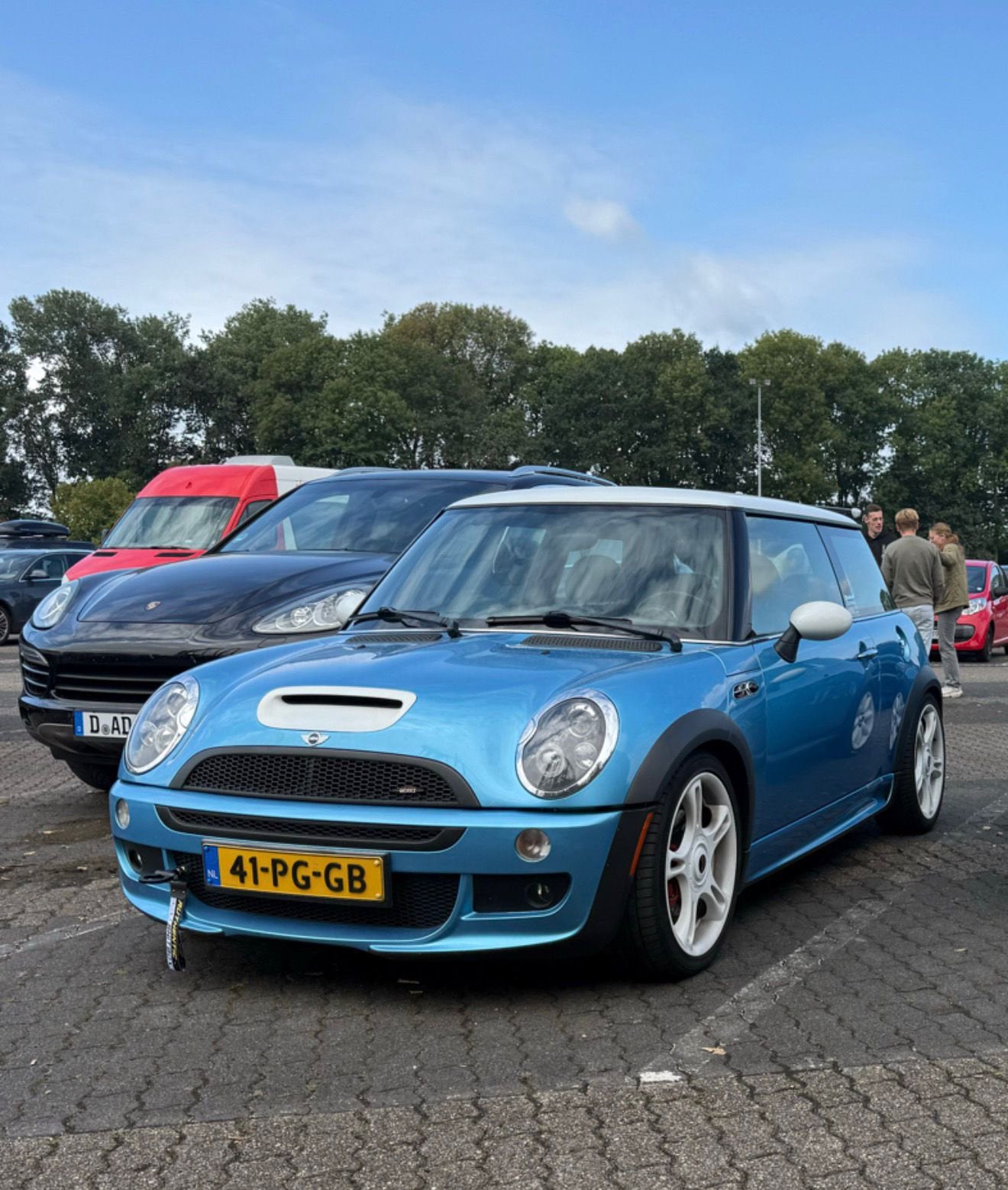Mini 1.6 16V Cooper S JCW 211pk 2002 Blauw, Auto's, Voorwielaandrijving, Zwart, 4 cilinders, Leder en Stof