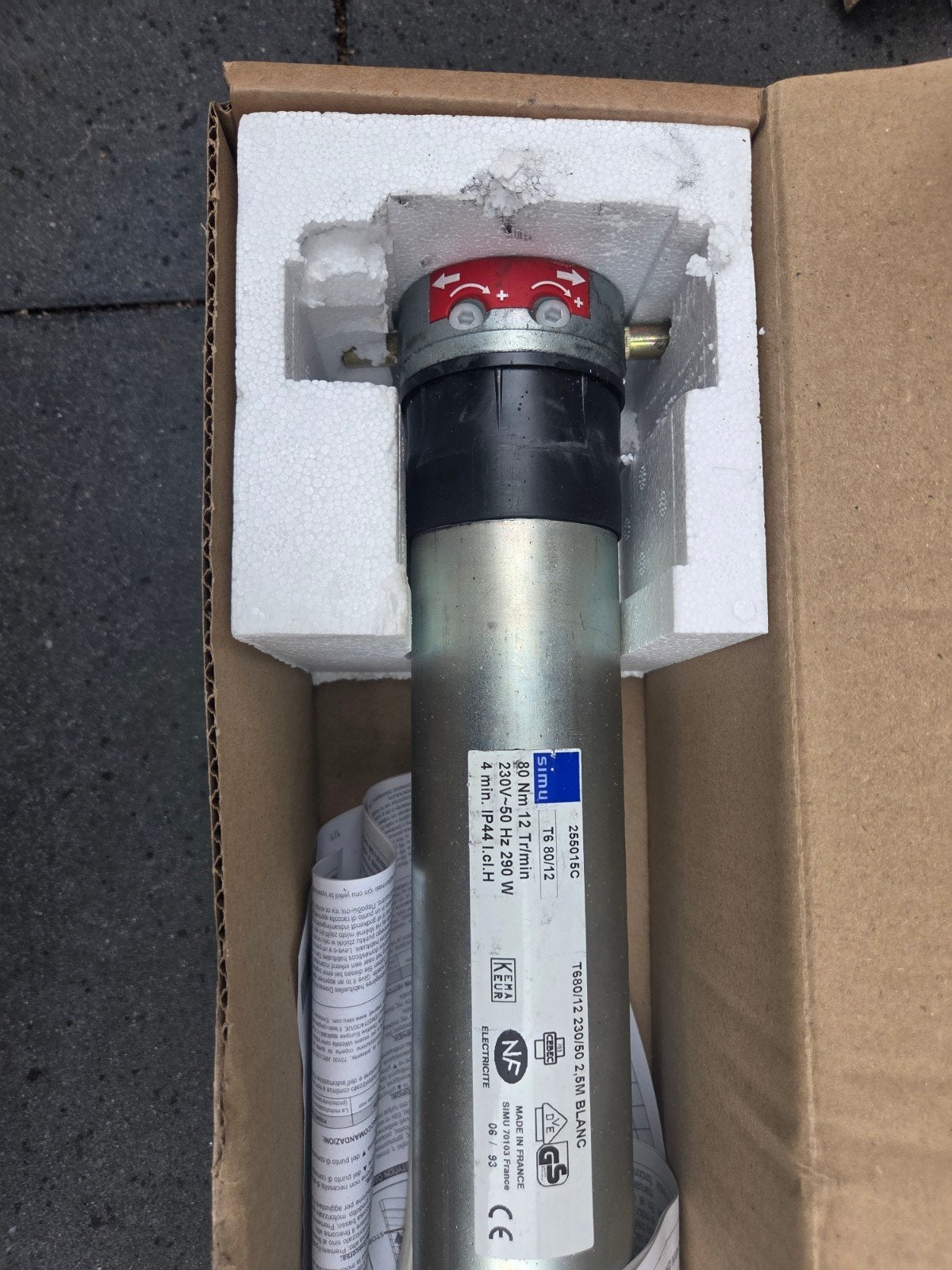 Simu T5 80/12 buismotor voor rolluik of zonwering, Doe-het-zelf en Verbouw, Rolluiken, Minder dan 100 cm, Nieuw, Ophalen of Verzenden