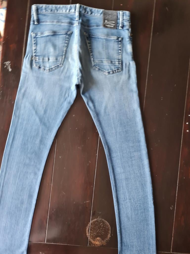 DENHAM RAZOR SLIM FIT STRETCH TAPERED JEANS SIZE 31/32, Blauw, W32 (confectie 46) of kleiner, Ophalen of Verzenden, Zo goed als nieuw