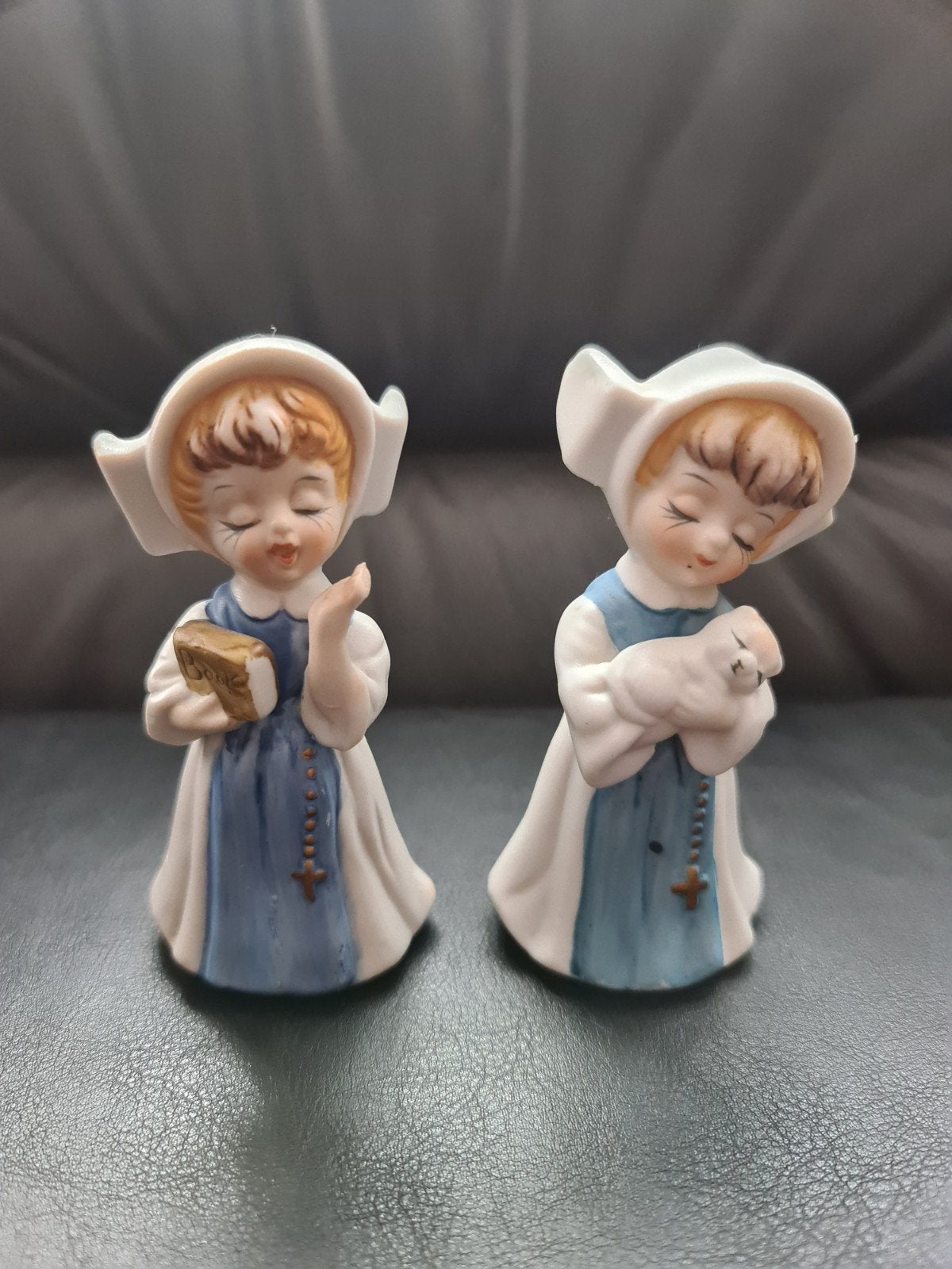 Set van 2 vintage nonnen beeldjes, ca. 11 cm hoog, Ophalen of Verzenden, Gebruikt