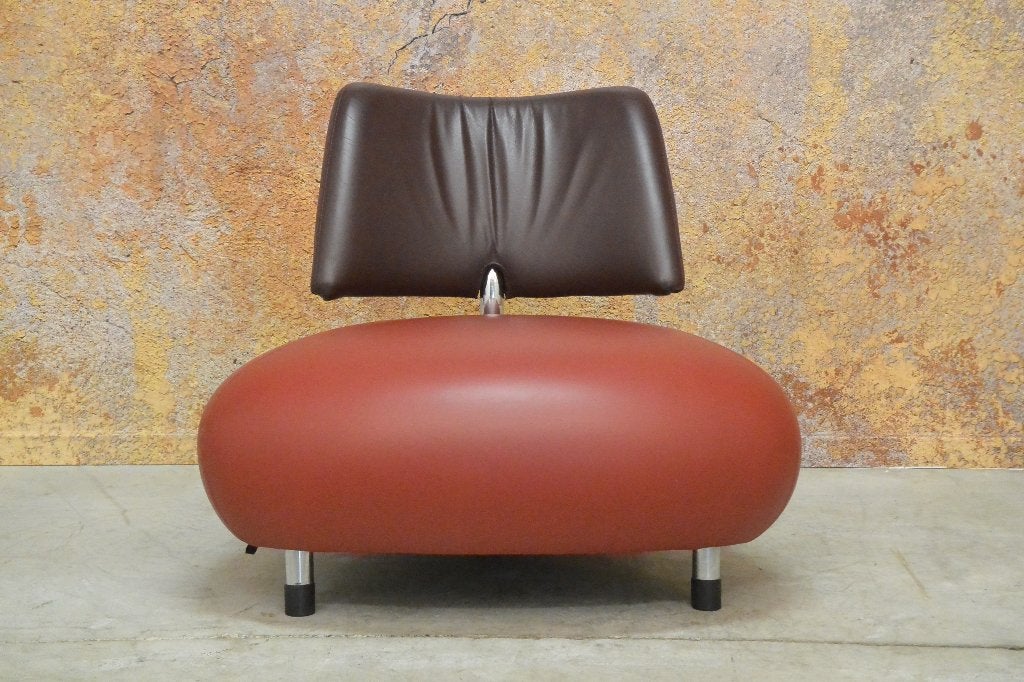 ZGANieuw fraaie leren Leolux Pallone design fauteuil, Huis en Inrichting, Leolux, 75 tot 100 cm, Ophalen of Verzenden, 75 tot 100 cm