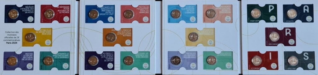 20x 2 Euro Frankrijk 2021-2024 - Olympische Spelen Coincards, Verzenden, Frankrijk, 2 euro, Setje