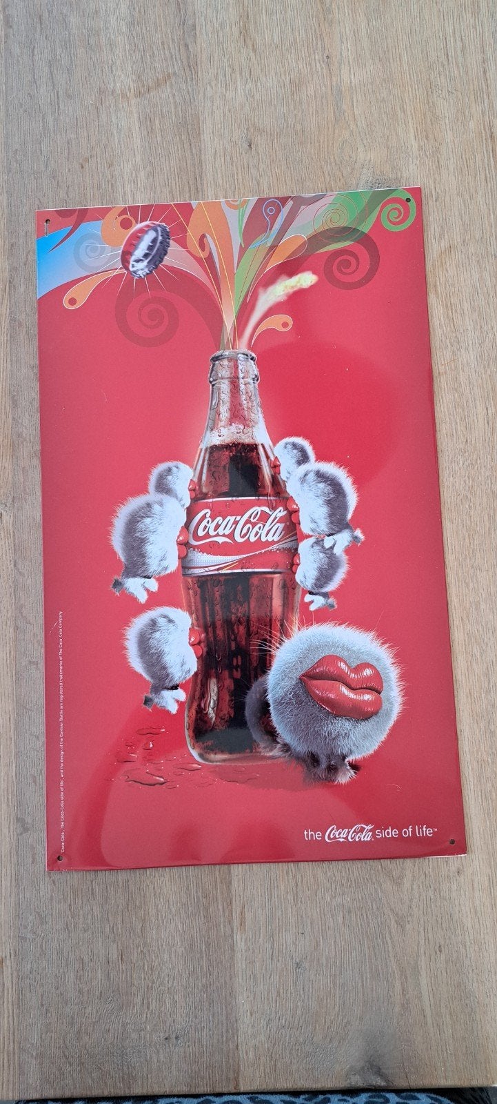 Coca-Cola Reclamebord - The Coca-Cola Side of Life, Verzamelen, Ophalen of Verzenden, Gebruikt, Reclamebord