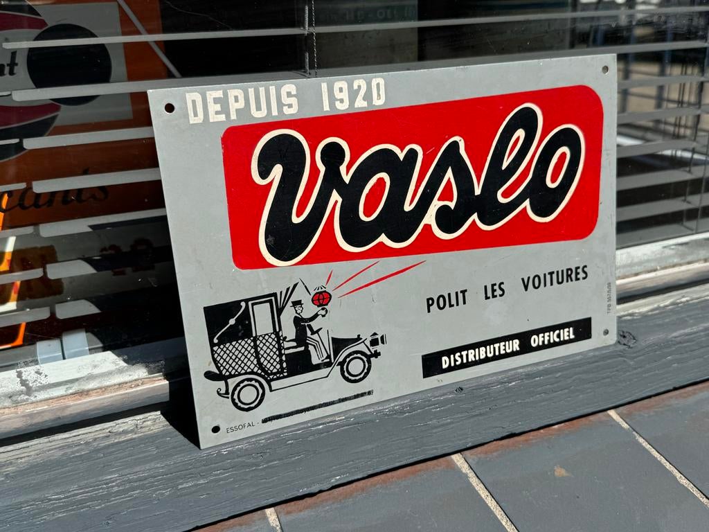 Vintage Vaslo Reclamebord - Officieel Distributeur, Ophalen, Reclamebord, Gebruikt, .