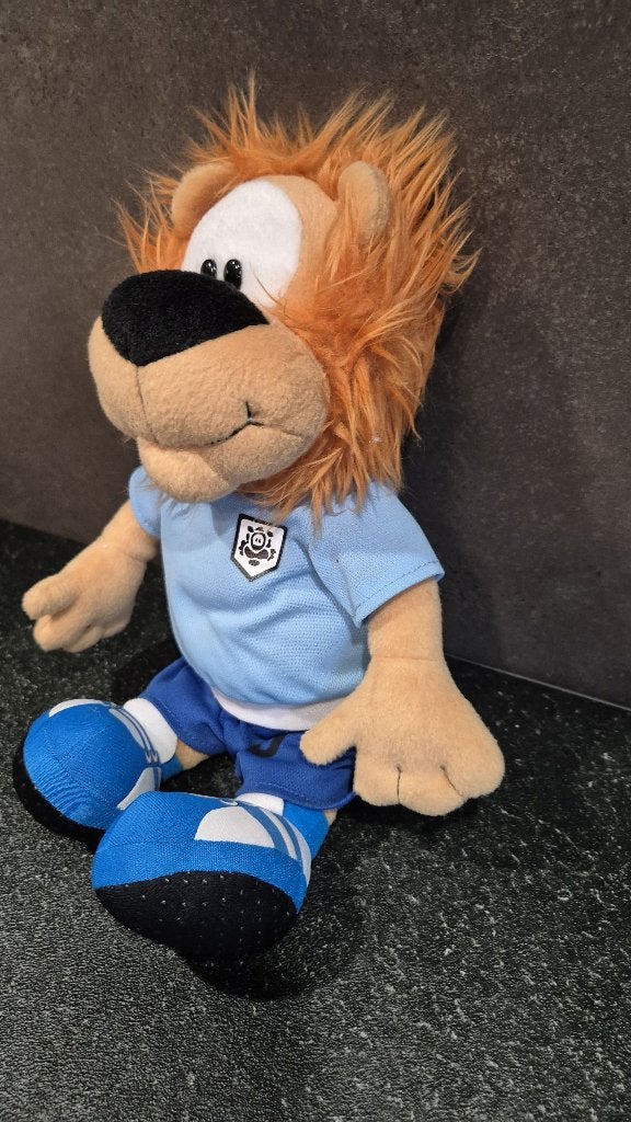 Loeki de Leeuw knuffel Voetbal Blauw nr. 5, 32cm. 5A13, Tweedehands verkoop, Tweedehands verkoop, Gebruikt, Overige typen