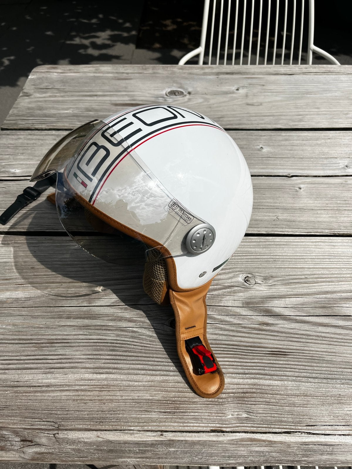 Beon Design scooterhelm wit - Maat M (57-58), Fietsen en Brommers, Brommerhelmen, Gebruikt, Medium, Ophalen