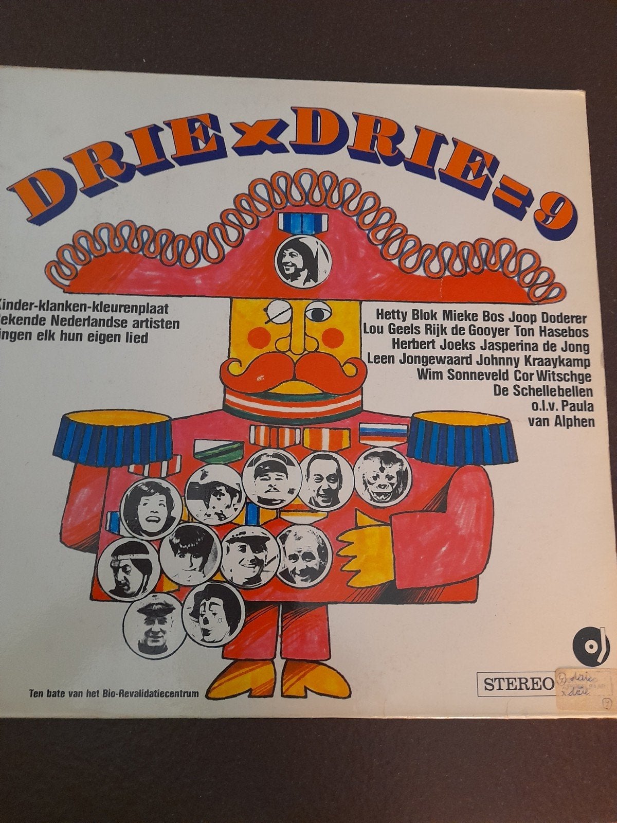 Drie x Drie = 9 - Kinder-klanken-kleurenplaat LP, Ophalen of Verzenden, Gebruikt, Overige genres, Album