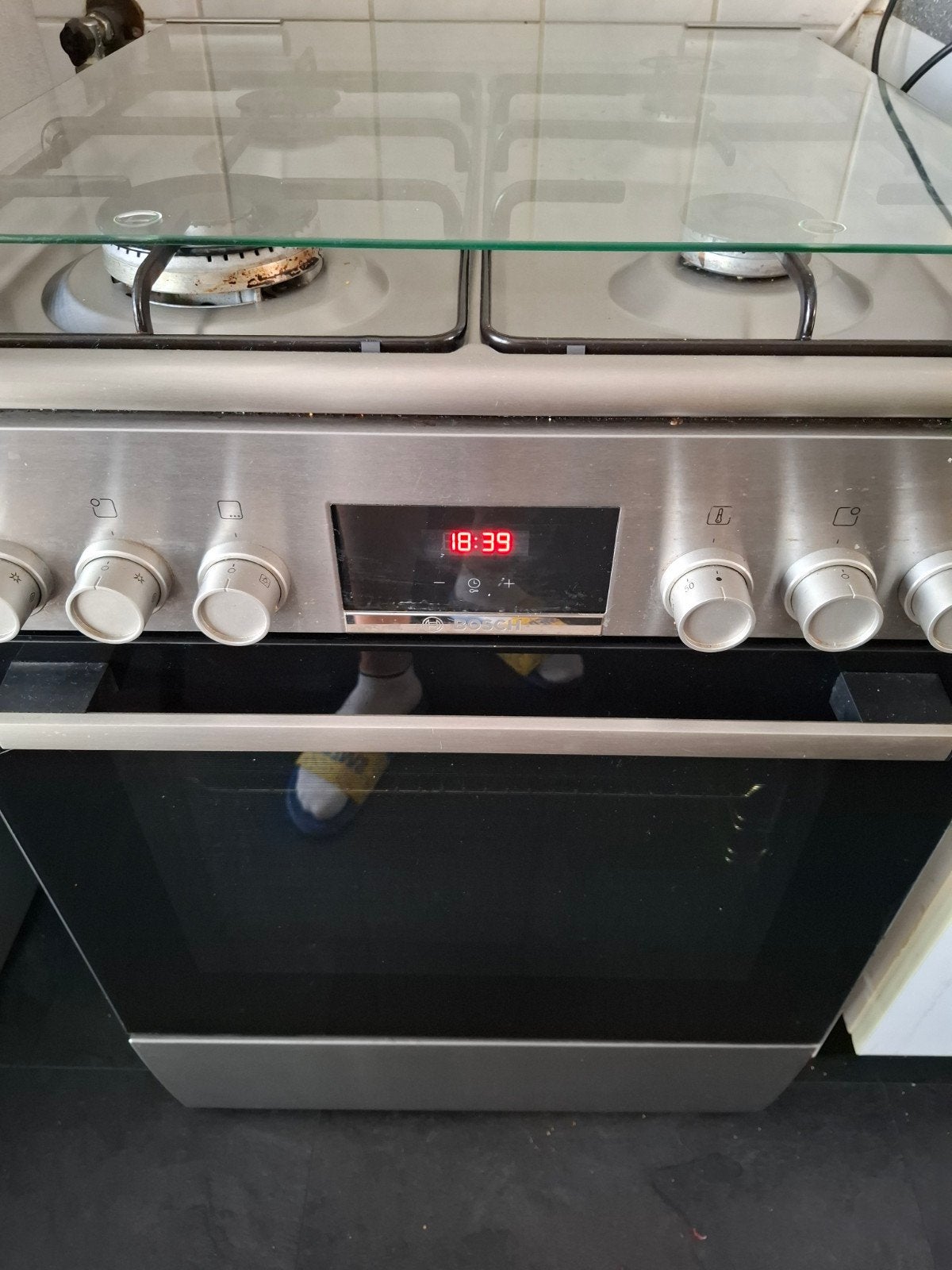 Bosch Vrijstaand Gasfornuis met Oven - Zo goed als nieuw, Ophalen, Hete lucht, 60 cm of meer, 4 kookzones