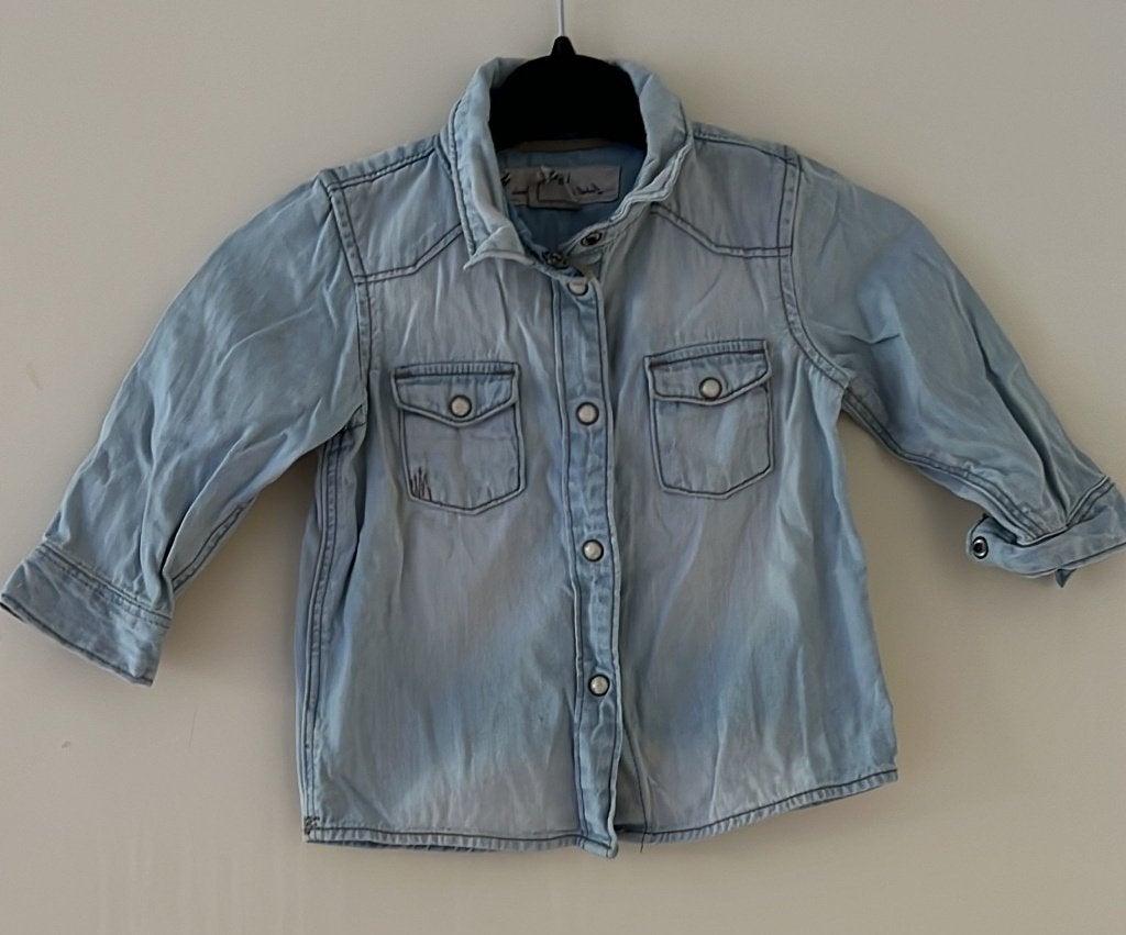 H&M spijkerblouse maat 68, Gebruikt, Verzenden, H&M, Overhemdje of Bloesje