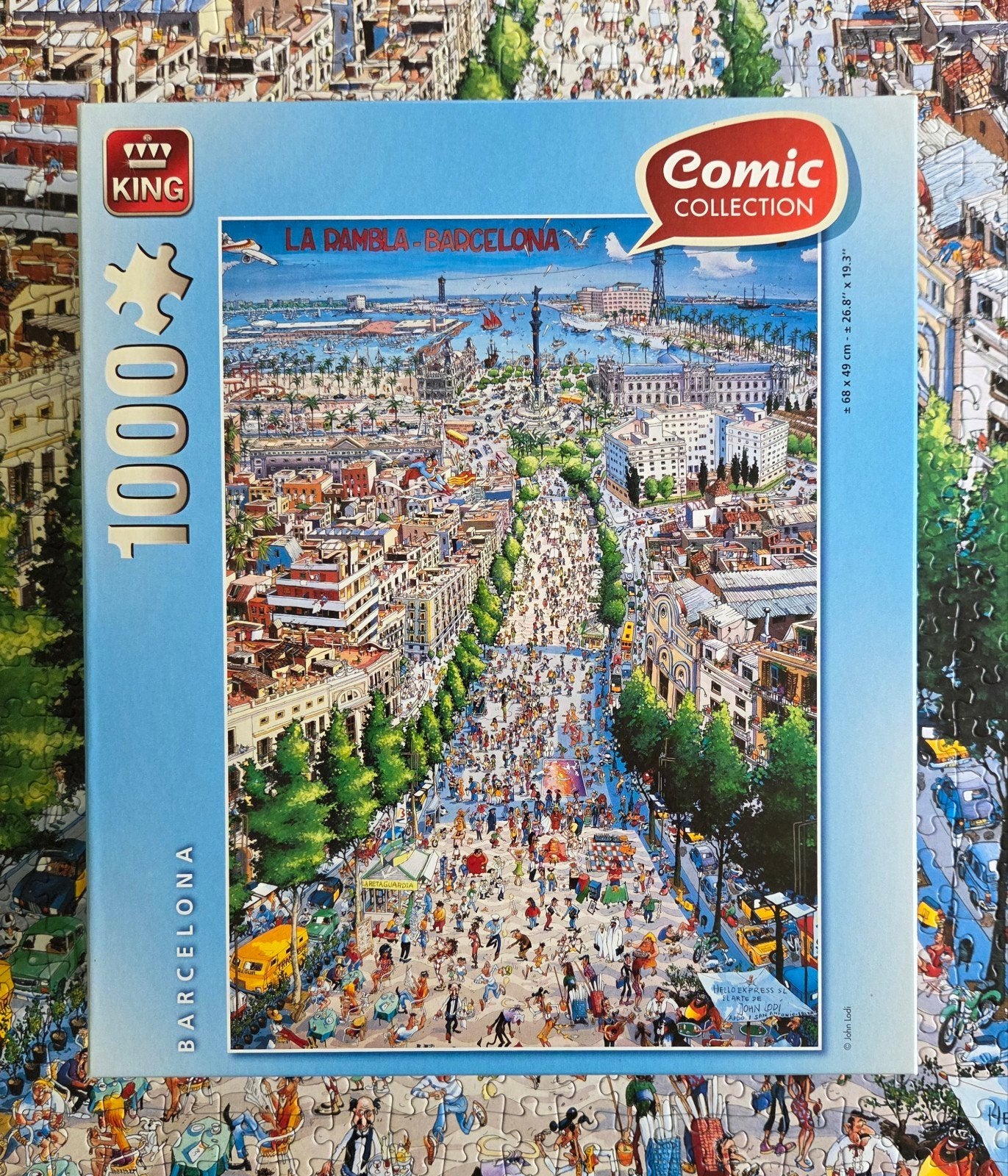 King Comic Collection La Rambla - Barcelona - 1000 stukjes, Ophalen of Verzenden, 500 t/m 1500 stukjes, Gebruikt, Legpuzzel