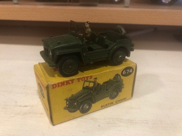 1:43 Oude Originele Dinky Toys Austin Champ leger Jeep M/B, Ophalen of Verzenden