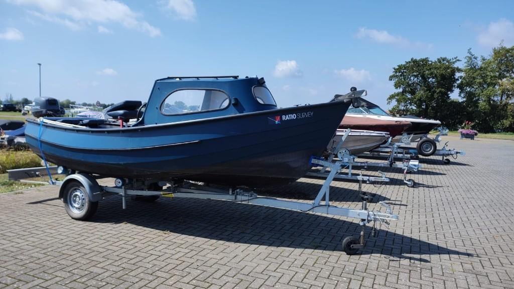 Boot / sloep 4 persoons, Ophalen, Gebruikt, Buitenboordmotor, Polyester