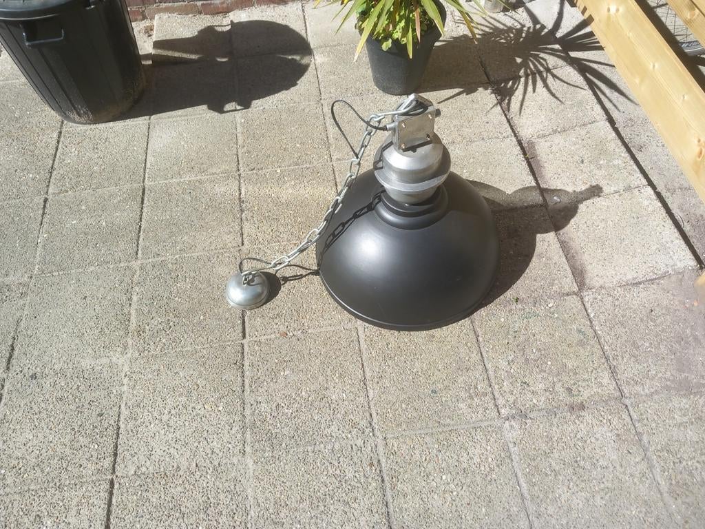 Industriële hanglamp met grote fitting, Ophalen, Gebruikt, Metaal, Minder dan 50 cm