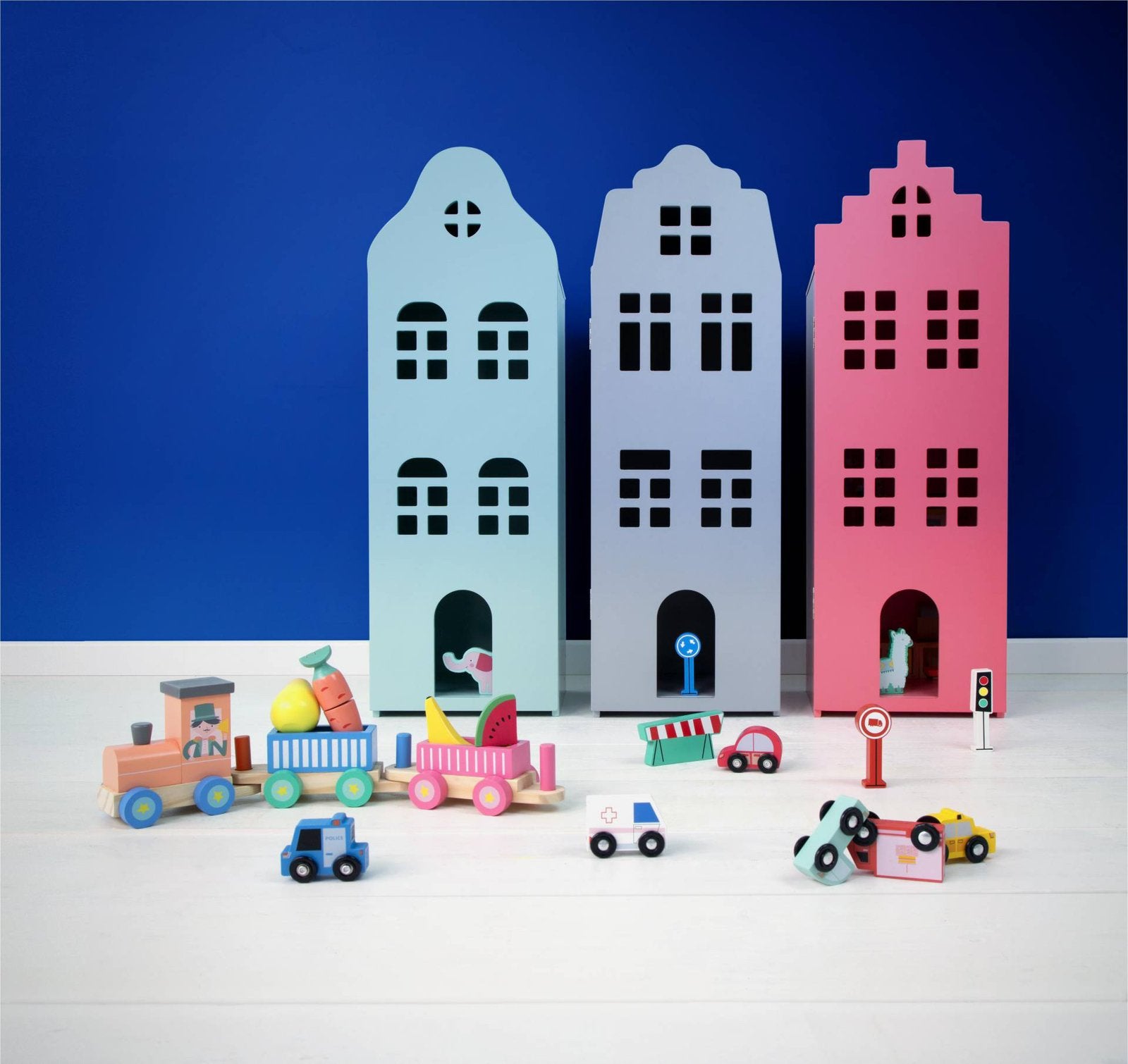 GEZOCHT Hema grachtenpand poppenhuis, Ophalen, Zo goed als nieuw