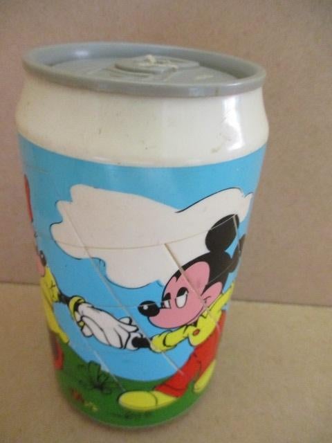 adv10247 mickey schuifpuzzel blikje, Verzamelen, Ophalen, Mickey Mouse, Gebruikt, Overige typen