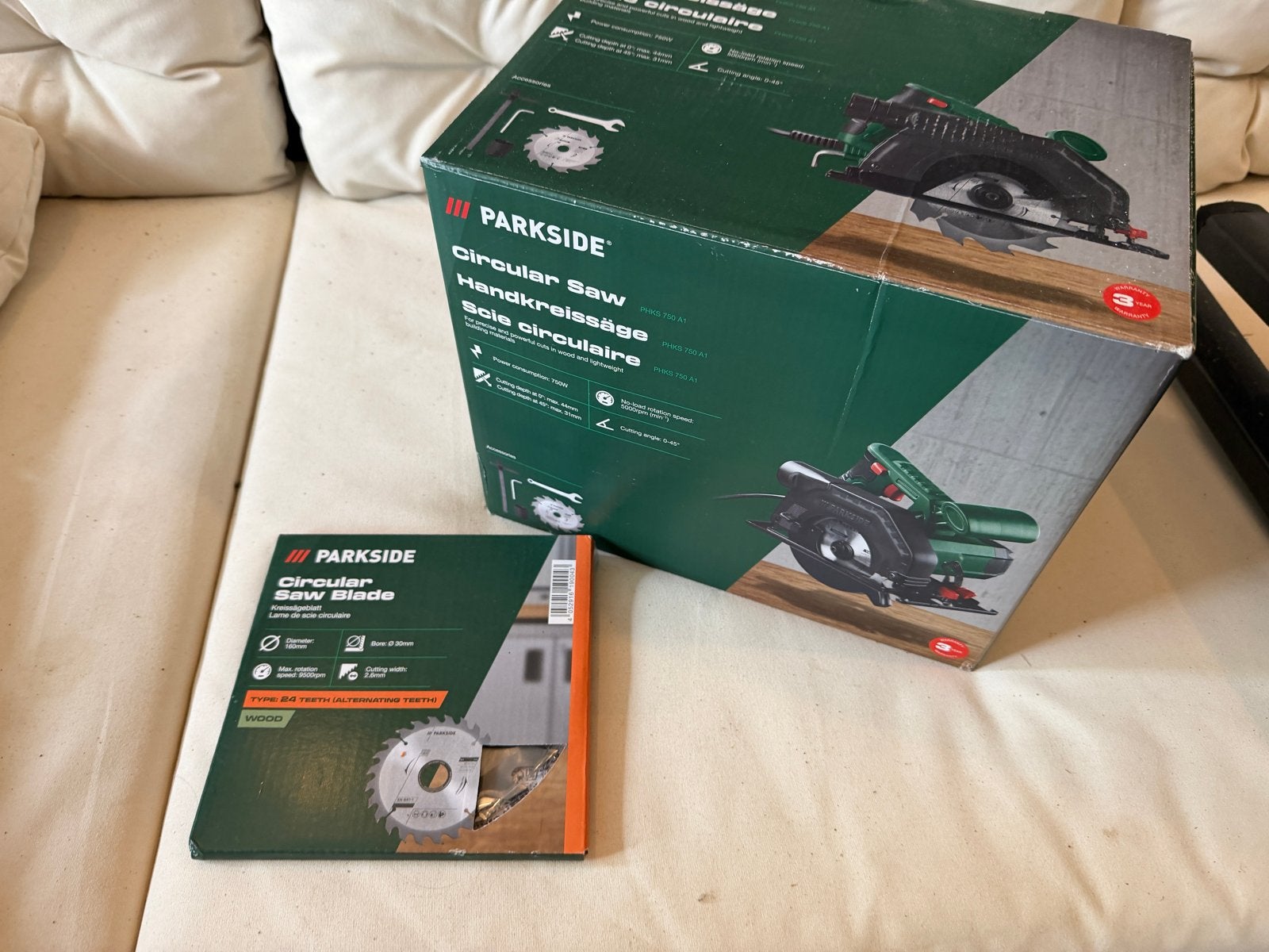 Parkside Cirkelzaag PHKS 750 A1 met extra zaagblad, Cirkelzaag, Nieuw, 600 tot 1200 watt, Ophalen of Verzenden
