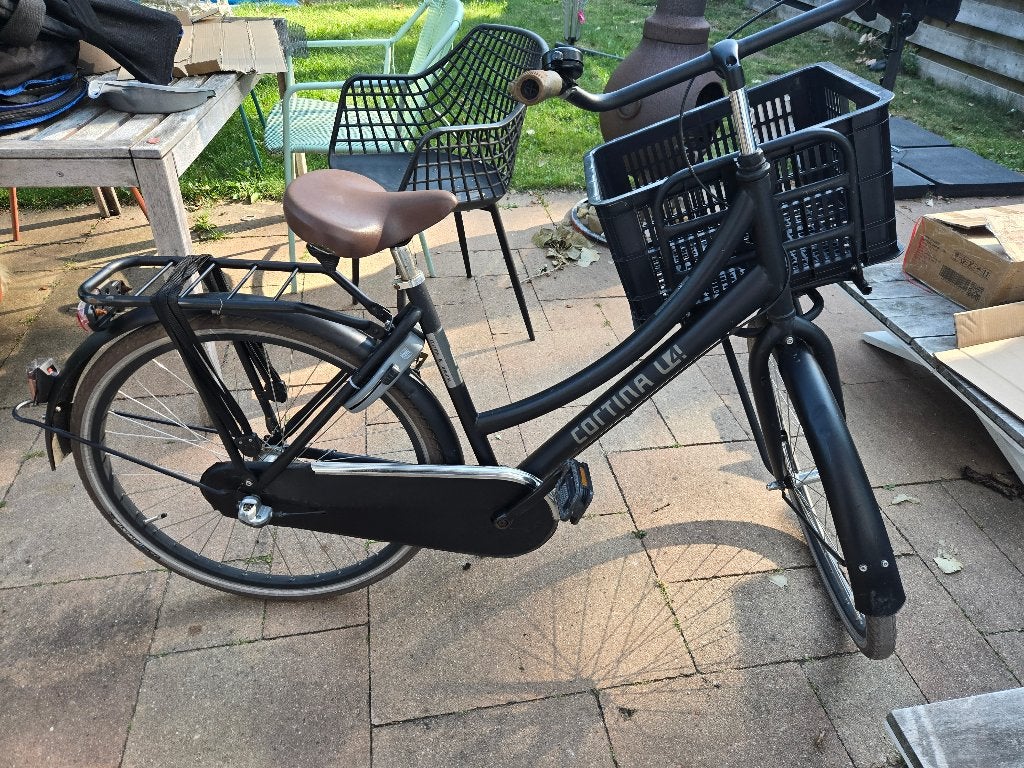 Cortina L4 (oma fiets) met krat, Terugtraprem, Gebruikt, Versnellingen, Minder dan 47 cm