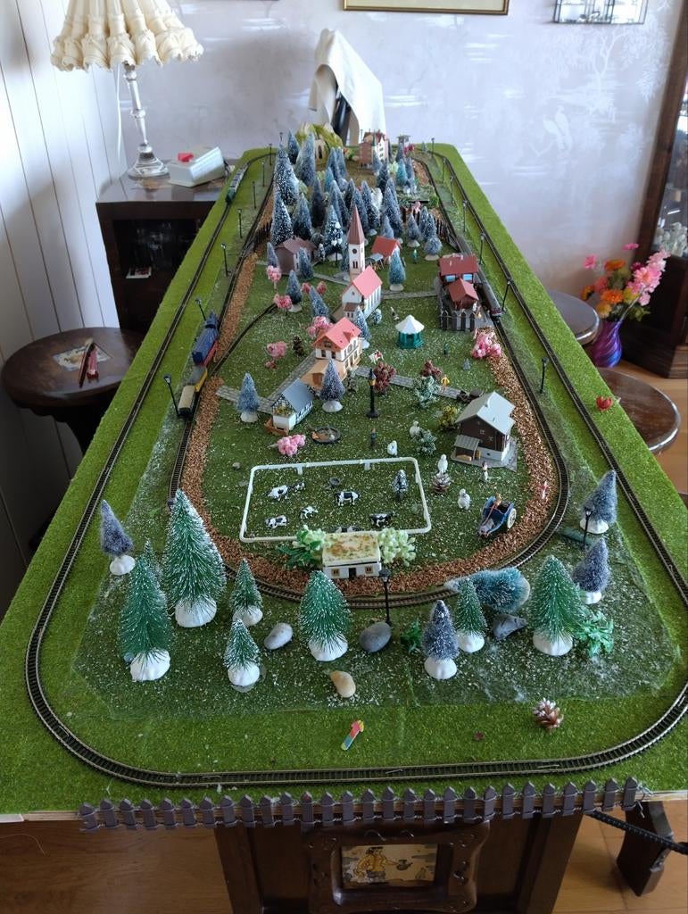 Complete modeltreinbaan op plank - Direct speelklaar!, Hobby en Vrije tijd, Modeltreinen | H0, Gebruikt, Treinset, Gelijkstroom of Wisselstroom