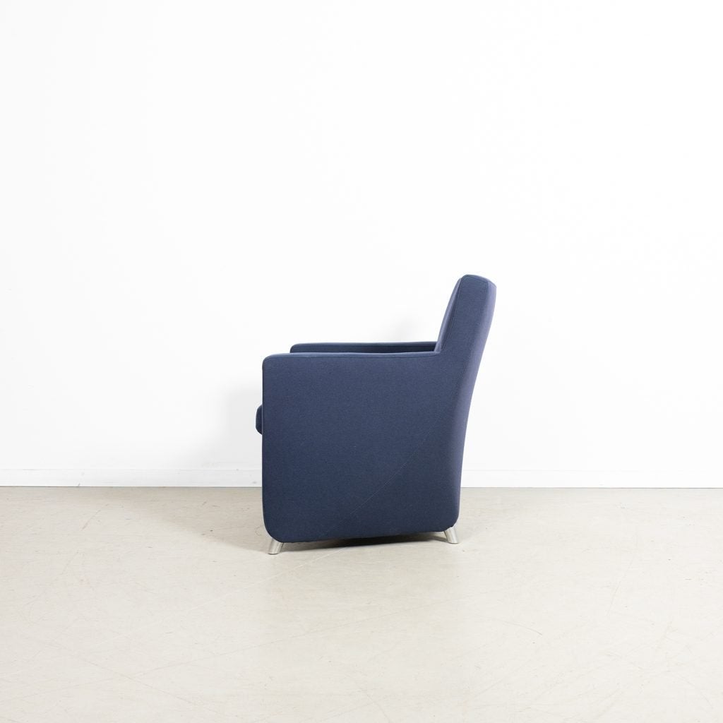 Leolux Dolcinea Fauteuil Donkerblauw Stof, Huis en Inrichting, Fauteuils, Niet ingevuld, Zo goed als nieuw, Niet ingevuld, Niet ingevuld