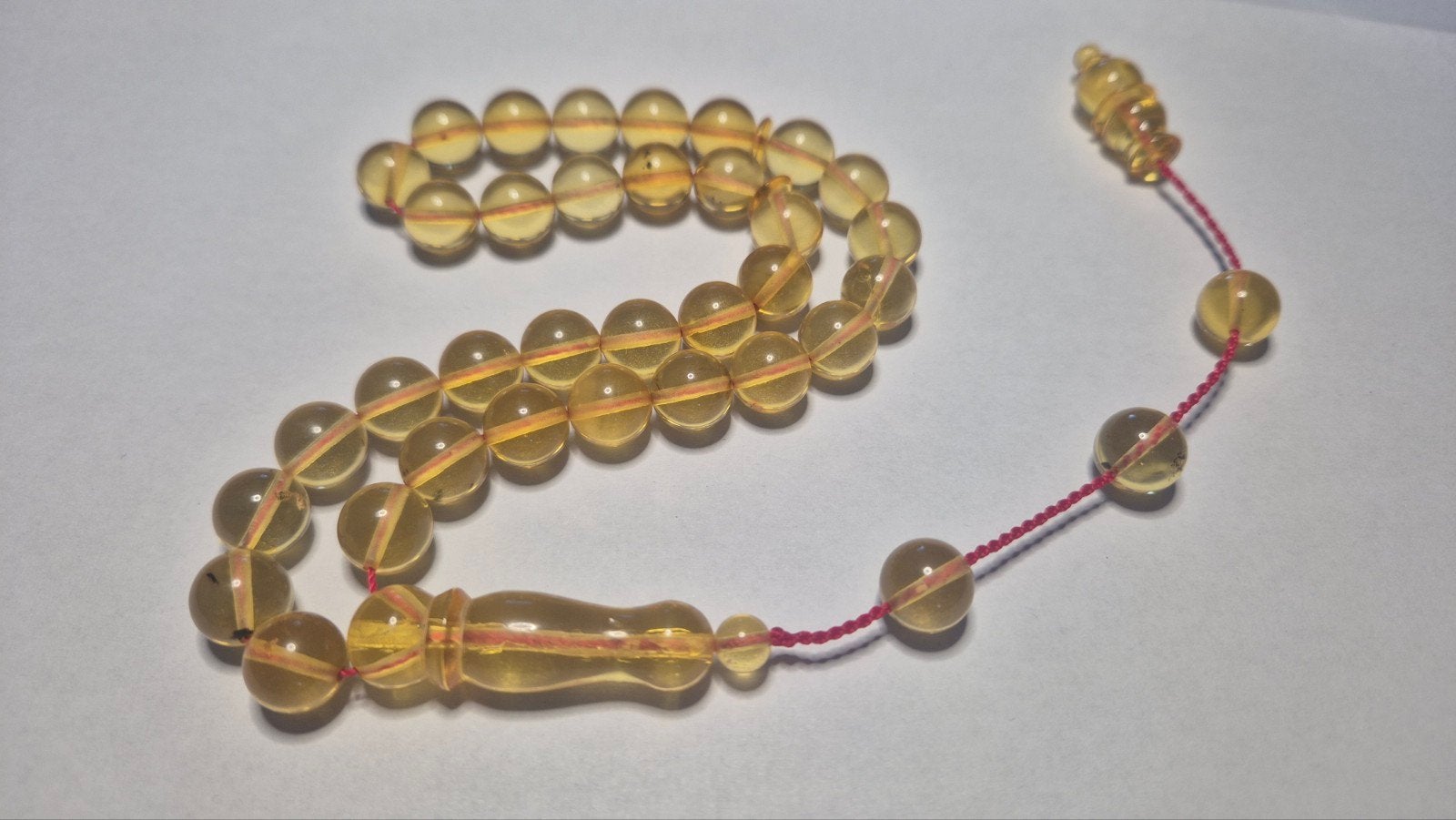 Baltische Amber Barnsteen Tesbih Ketting - 24 gram, 33 krale, Ophalen of Verzenden, Overige materialen, Ketting, Met edelsteen