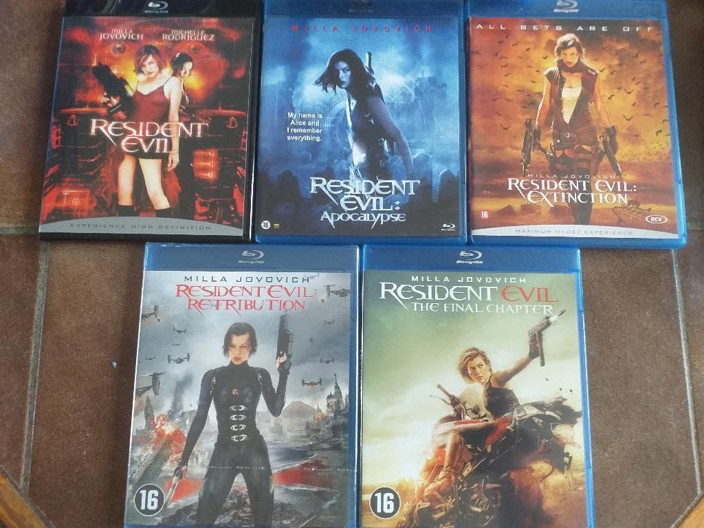 5 Resident Evil Films Bluray, Cd's en Dvd's, Verzenden, Zo goed als nieuw, Horror