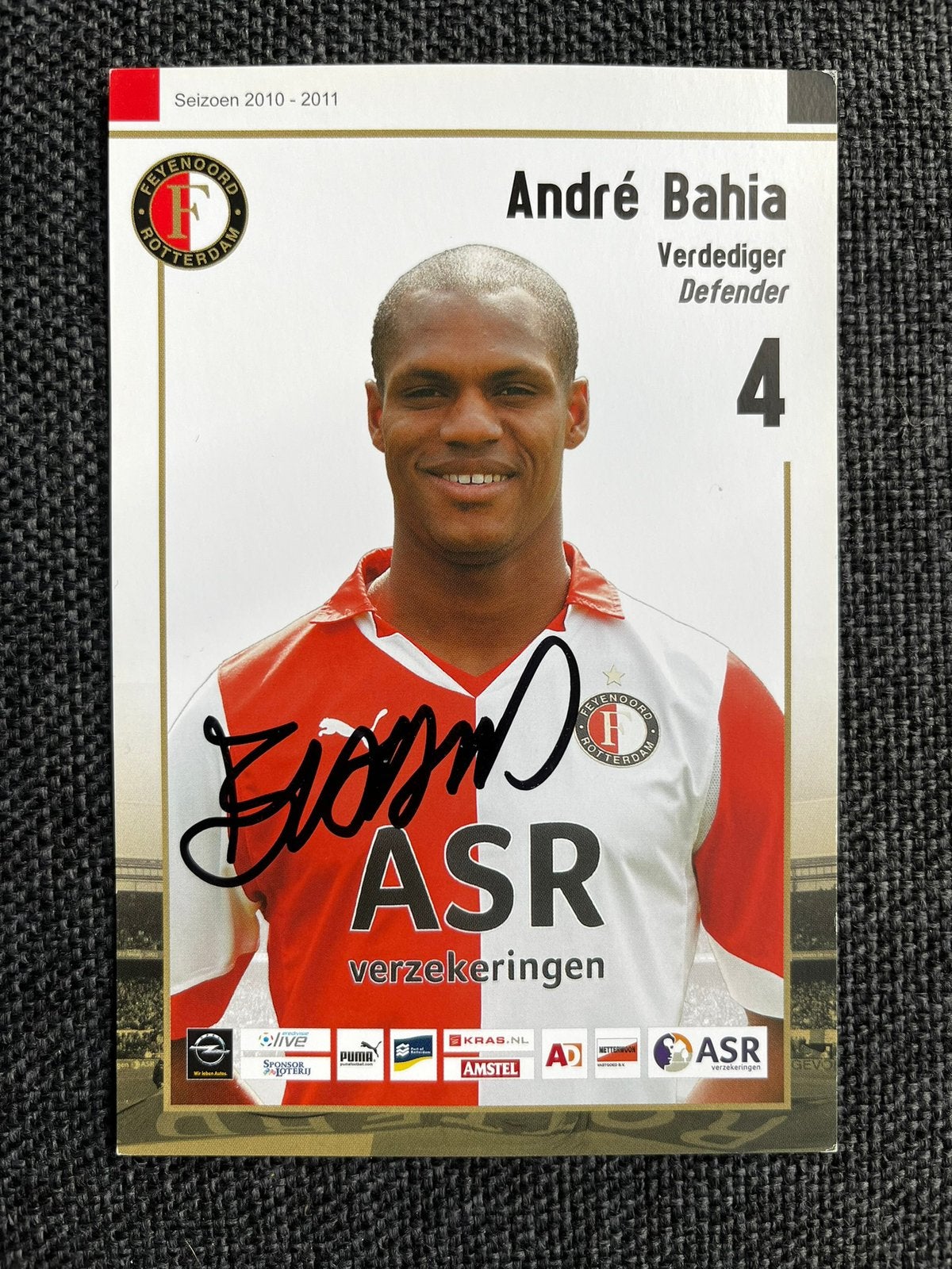 Feyenoord spelerskaart Bahia met handtekening, Verzamelen, Sportartikelen en Voetbal, Ophalen of Verzenden, Zo goed als nieuw