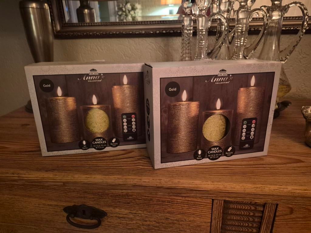 Anna's Collection LED Kaarsen met Timer - Nieuw  2stuks, Ophalen of Verzenden, Nieuw, Overige materialen, Kaars