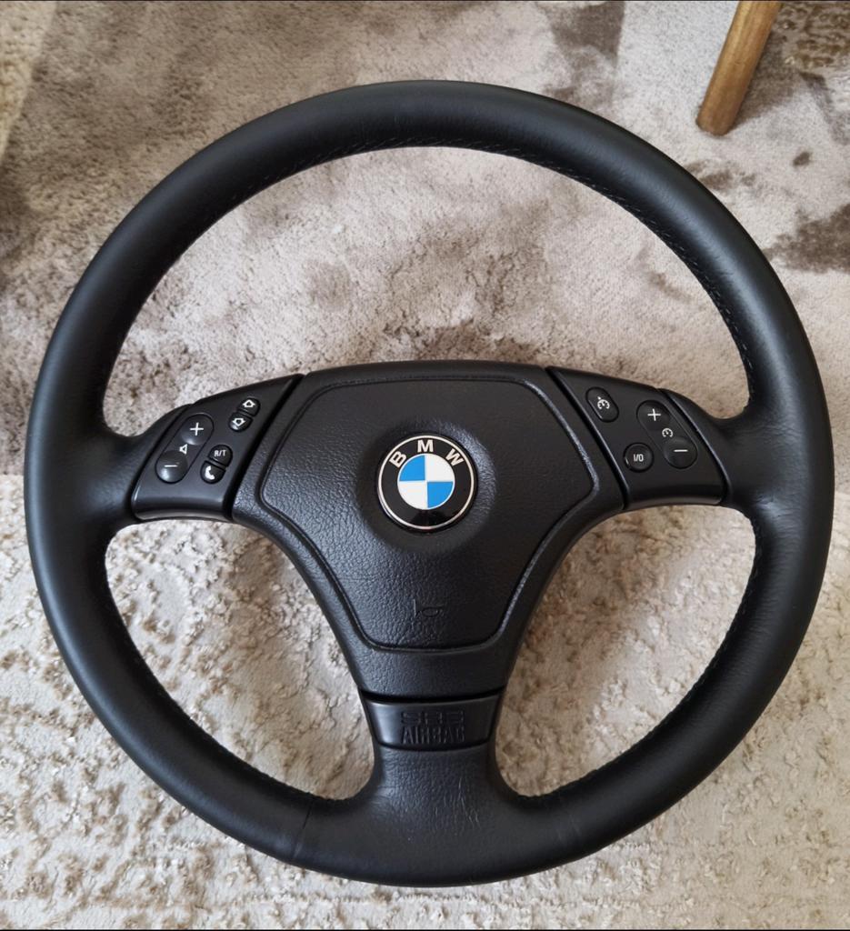 BMW E46 leren 3 spaaks multifunctionele stuur erg netjes, Auto-onderdelen, Ophalen of Verzenden, BMW