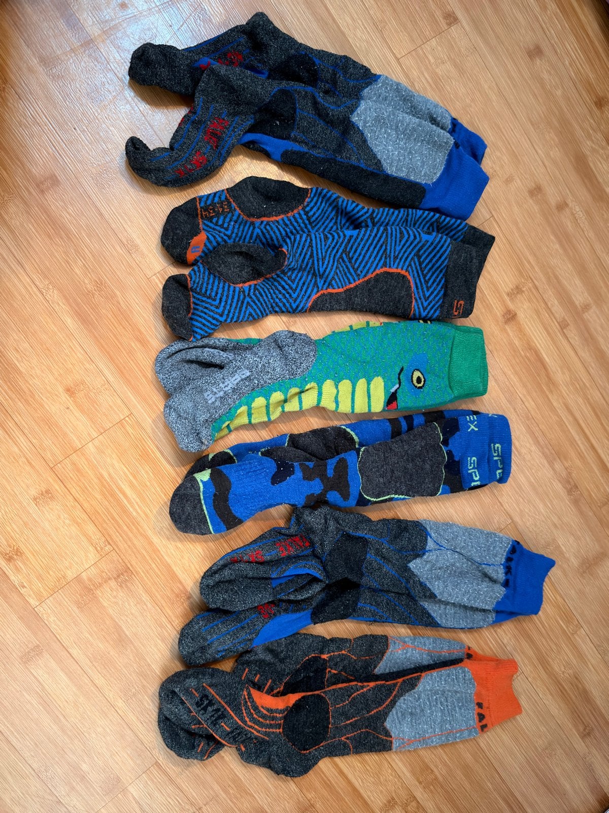 6 paar skisokken (Falke, Spex, Barts) maat 31-34, Ophalen of Verzenden, Gebruikt, Jongen of Meisje, Sokken