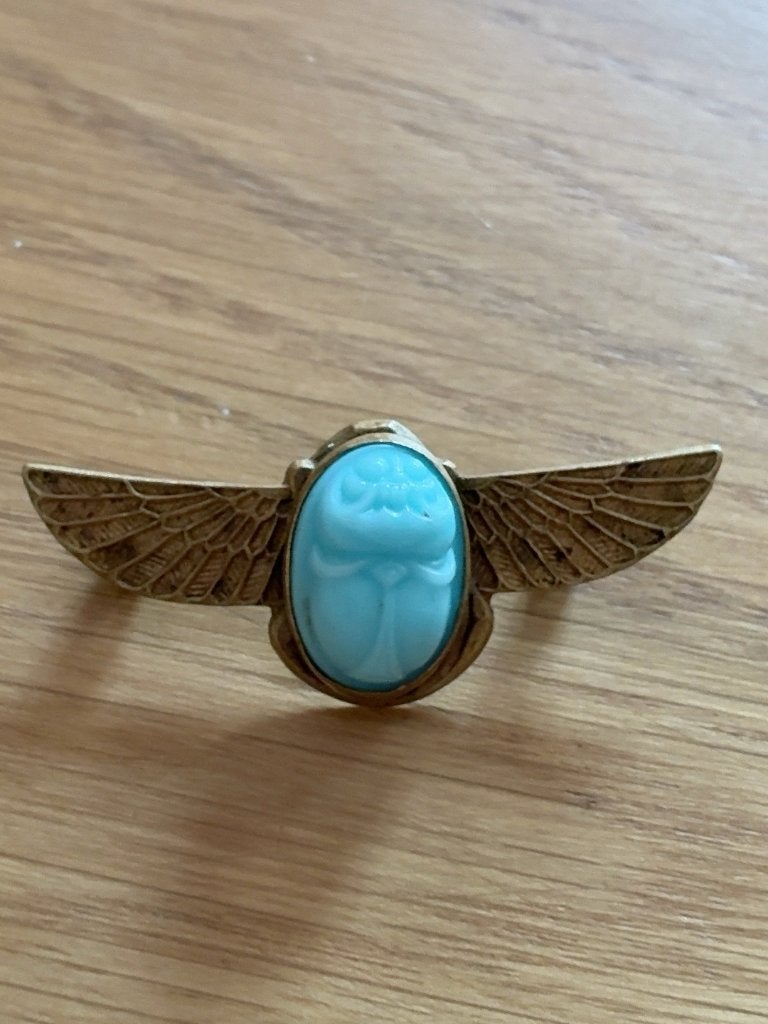 Antieke Art Deco Scarabee Broche Egyptian Revival, Verzenden, Overige materialen, Broche