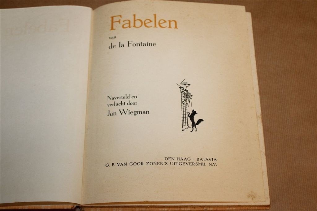 Fabelen van De La Fontaine — Vintage Kinderboek 1942, Ophalen of Verzenden, Gelezen, Fictie algemeen