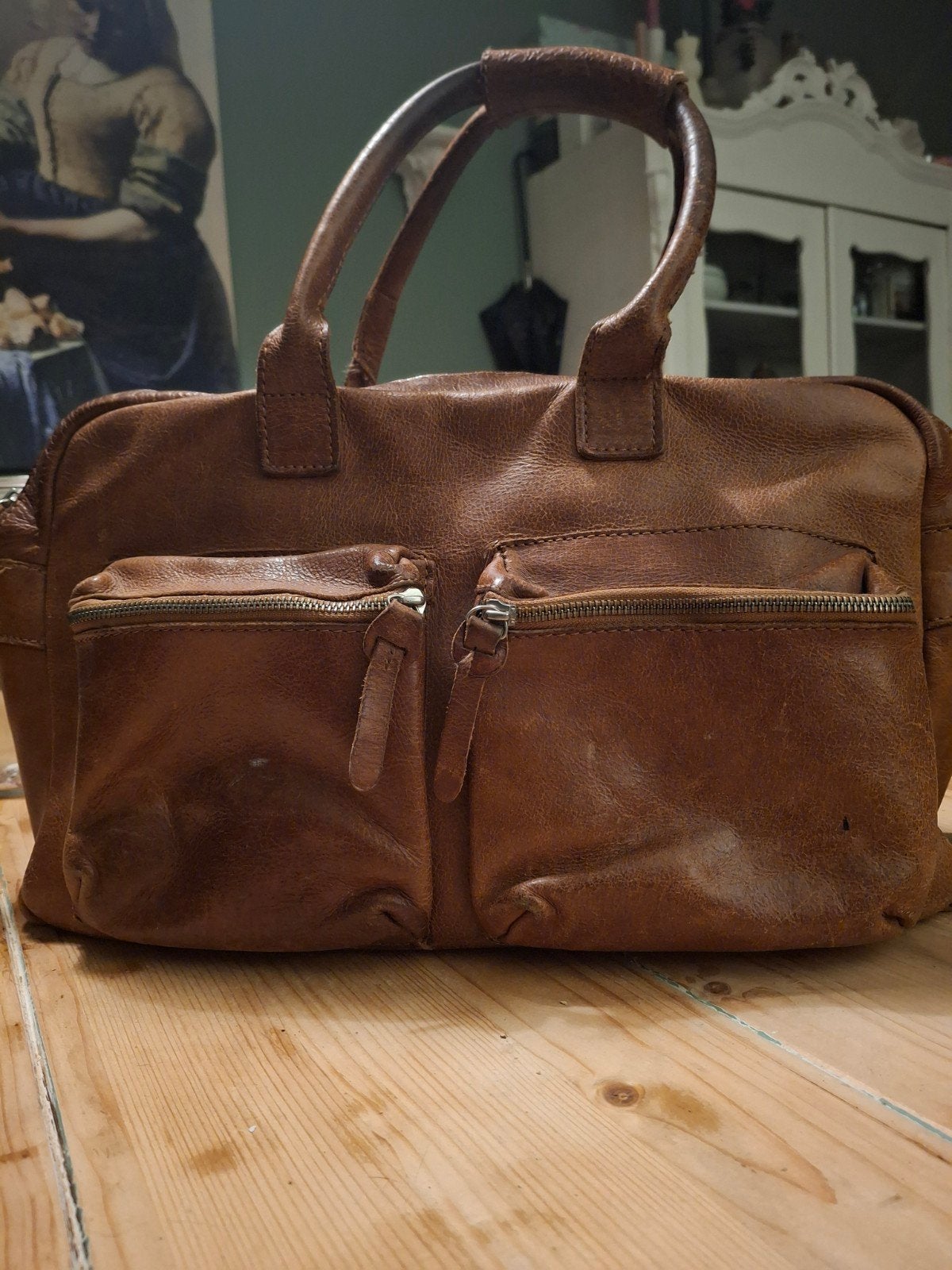 Cowboys bag cognac, Ophalen of Verzenden, Bruin, Handtas