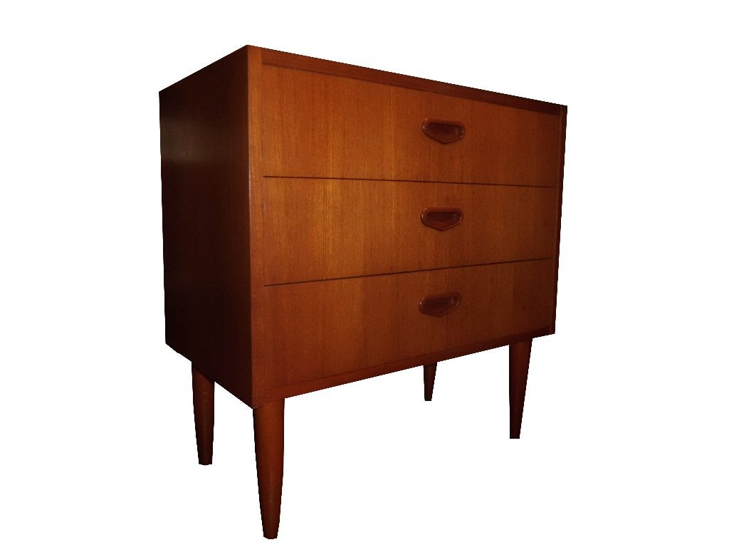 Mooi vintage Scandinavisch teak Oostergaard design ladekast, Ophalen, Gebruikt, Minder dan 150 cm, Minder dan 100 cm