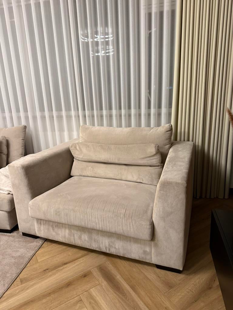 Bankje/ fauteuil, Tweepersoons, 75 tot 100 cm, Ophalen of Verzenden, Zo goed als nieuw