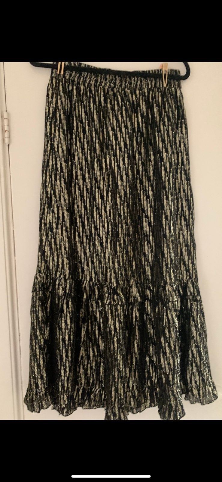 Zara Maxi Rok Maat M - Zwart met Goud Glitters, Maat 38/40 (M), Zwart, Ophalen of Verzenden, Zo goed als nieuw