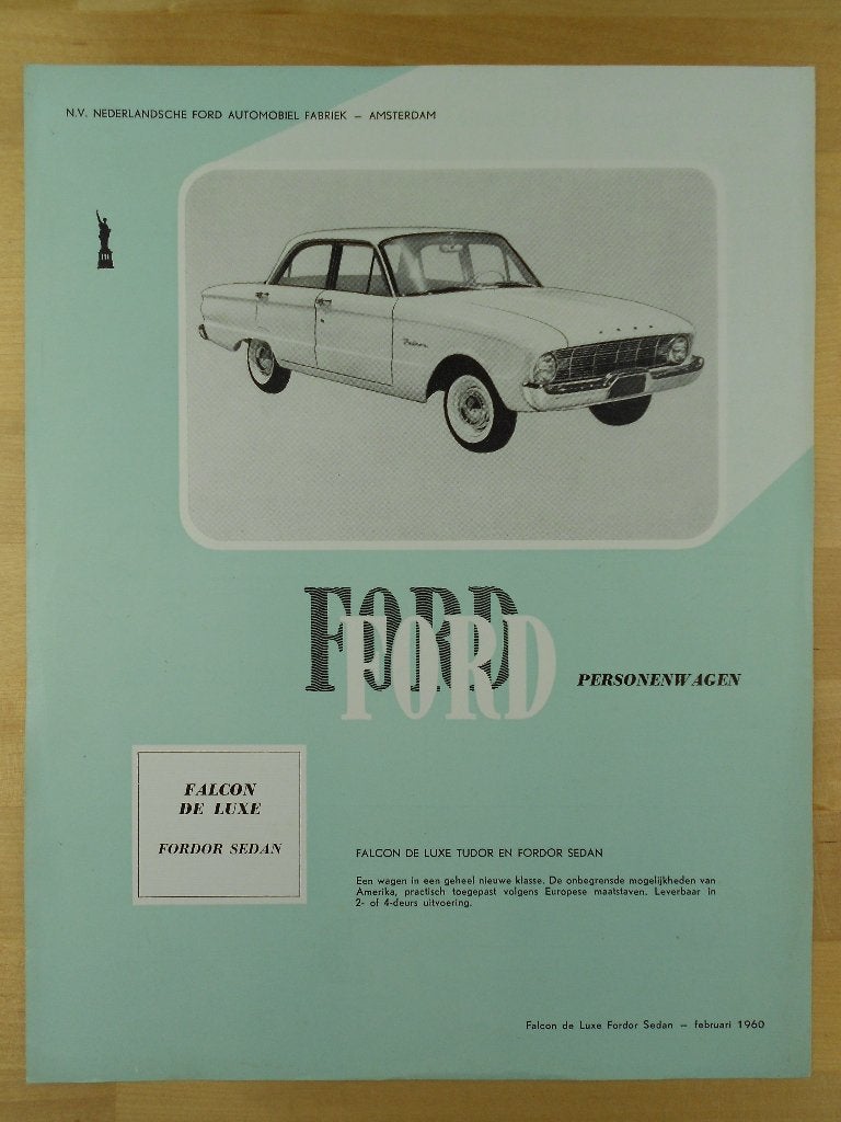 Ford Falcon De Luxe Technische Specificatie Brochure 1960, Gelezen, Ford, Ophalen of Verzenden, Ford